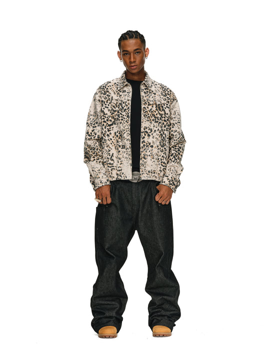 ANTIDOTE Leopard Washed Work Jacket | Face 3 Face