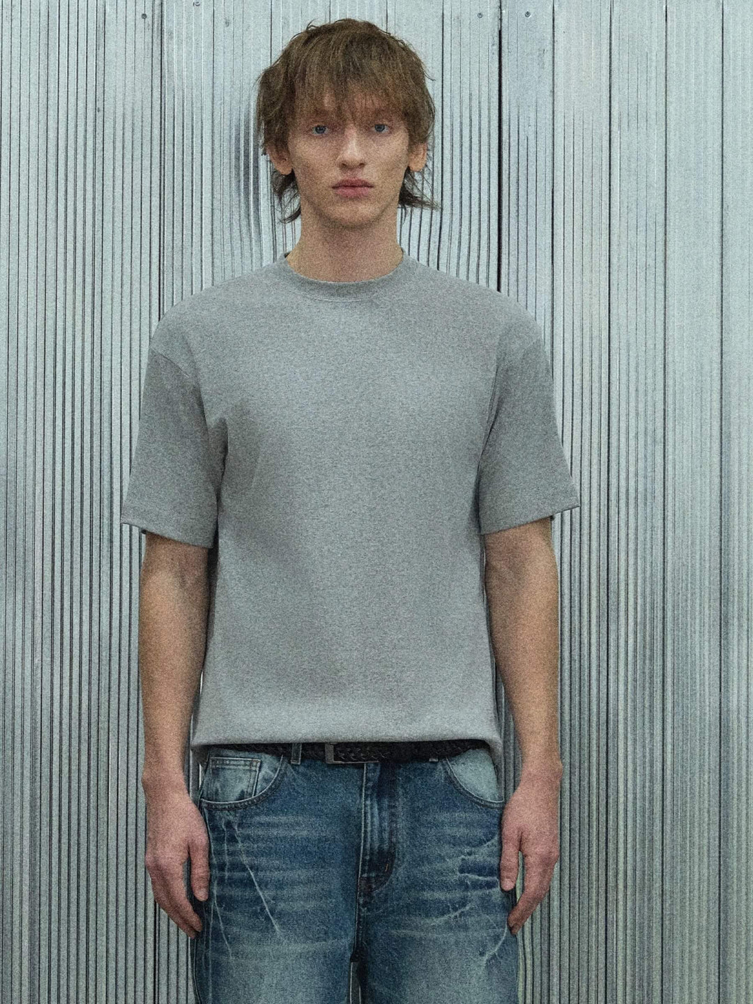 S45 Plain Ribbed Short Sleeve Tee | Face 3 Face