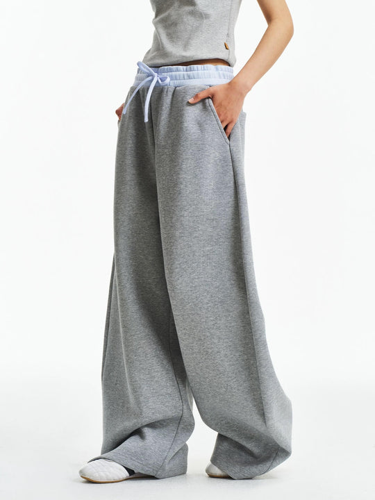 MEDM Color Block Waist Air Layered Baggy Sweatpants | Face 3 Face