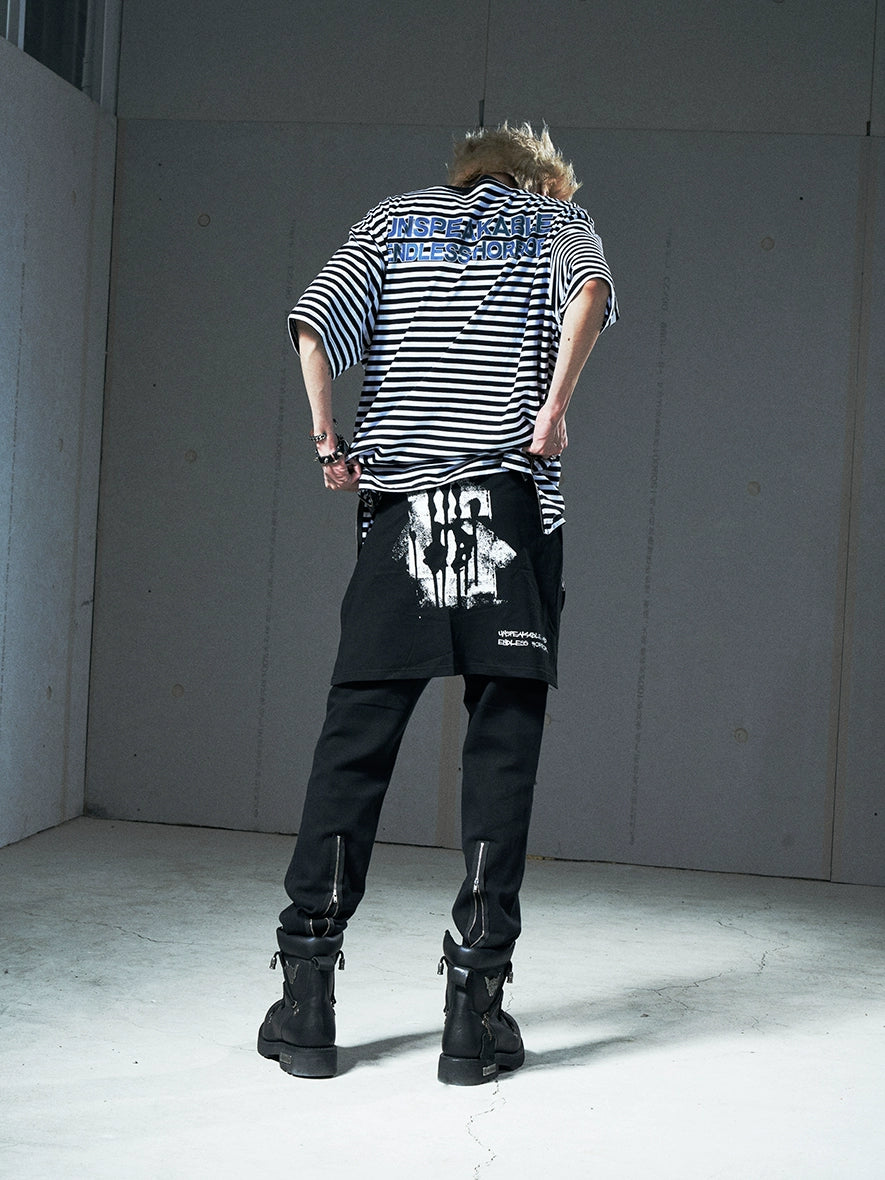 VENTUREK Washed Black Destroyed Zipper Slim Pants | Face 3 Face