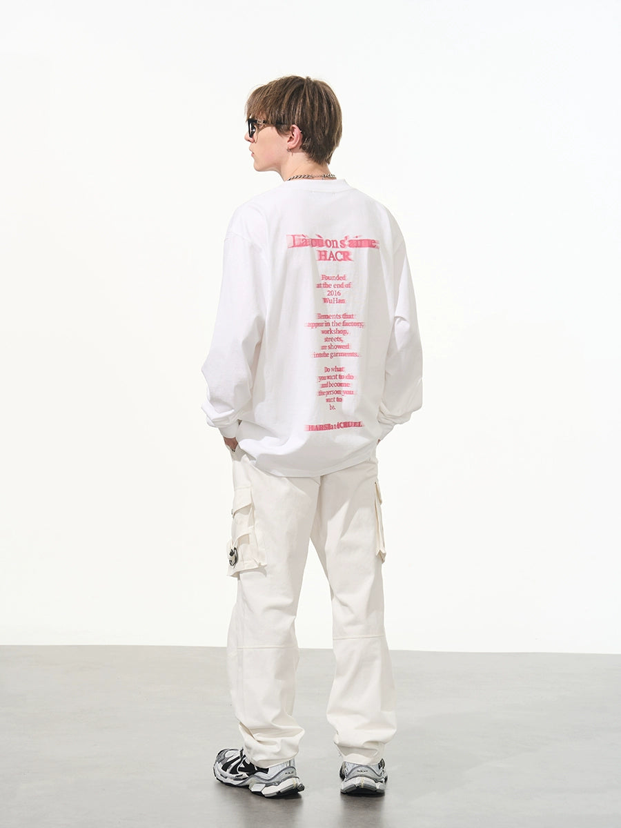 Harsh and Cruel Phantom Pink Color Clash Long Sleeve Tee