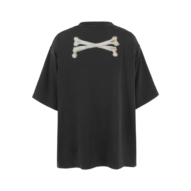 UNDERWATER Destroyed Cross Bones Print Tee
