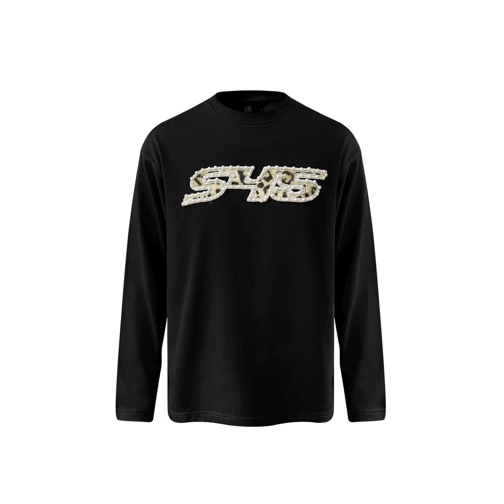 S45 Leopard Patch Pearl Logo Long Sleeve Tee | Face 3 Face