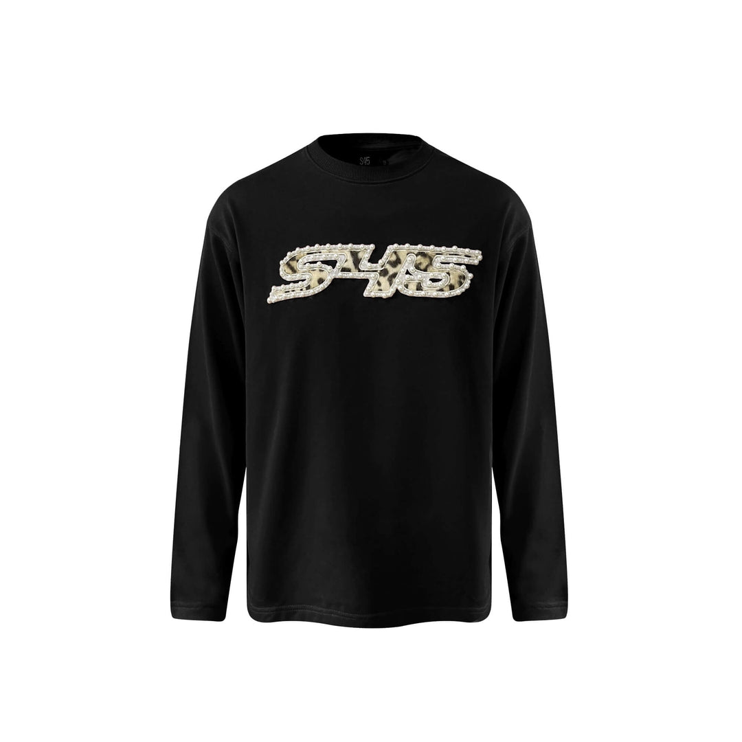 S45 Leopard Patch Pearl Logo Long Sleeve Tee | Face 3 Face