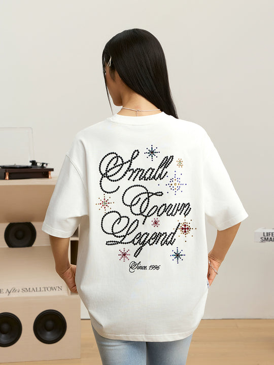 Small Town Kid Colorful Fireworks Rhinestone Tee | Face 3 Face