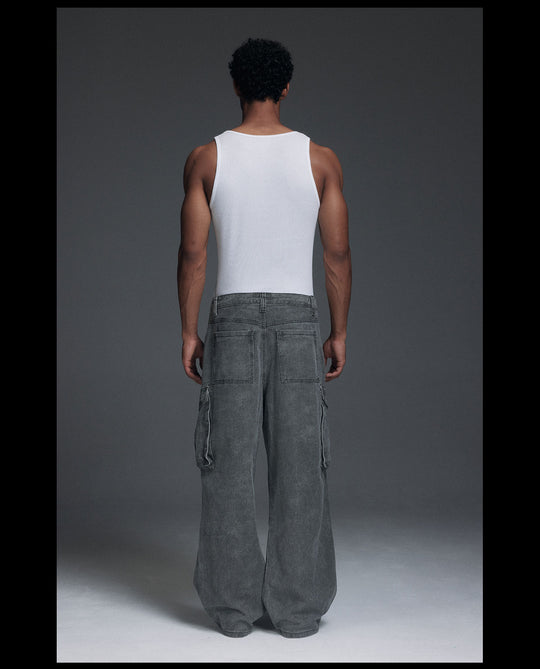 NOVACAM Washed 3D-Pocket Work Cargo Pants | Face 3 Face