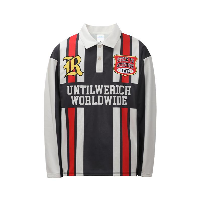 UNTILWERICH Contrast Stitch Long Sleeve Polo Jersey | Face 3 Face