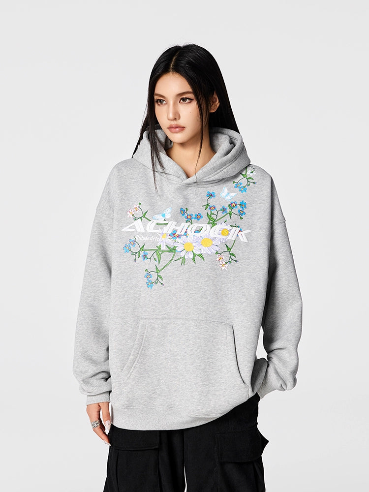 Puff print hoodies | Achock Foam Printed Flower Hoodie | Face 3 Face