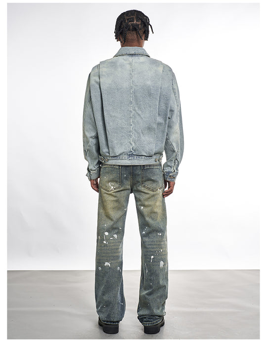 F3F Select Washed Denim Zip Up Work Jacket | Face 3 Face