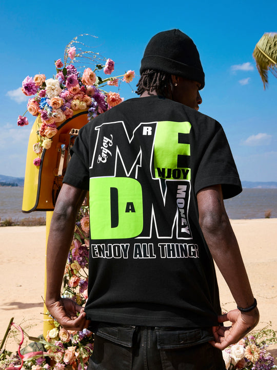 MEDM Colorblock Logo Print Tee | Face 3 Face