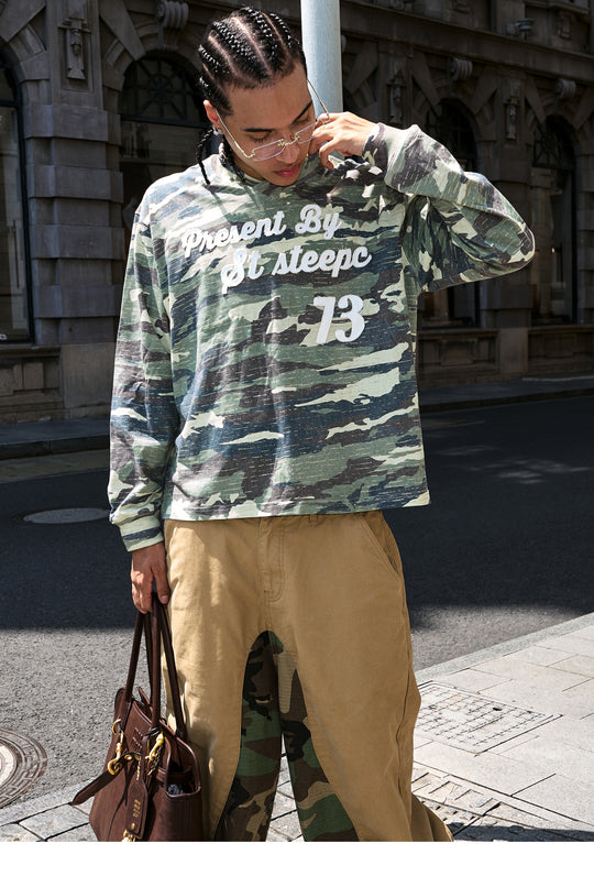 STEEPC Forest Camouflage Washed Vintage Long Sleeve Tee | Face 3 Face
