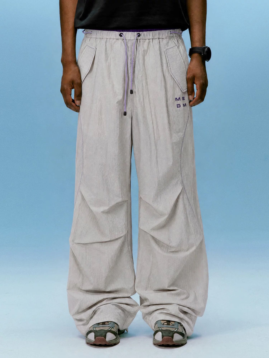MEDM Contrast Stitch Lightweight Utility Track Pants | Face 3 Face