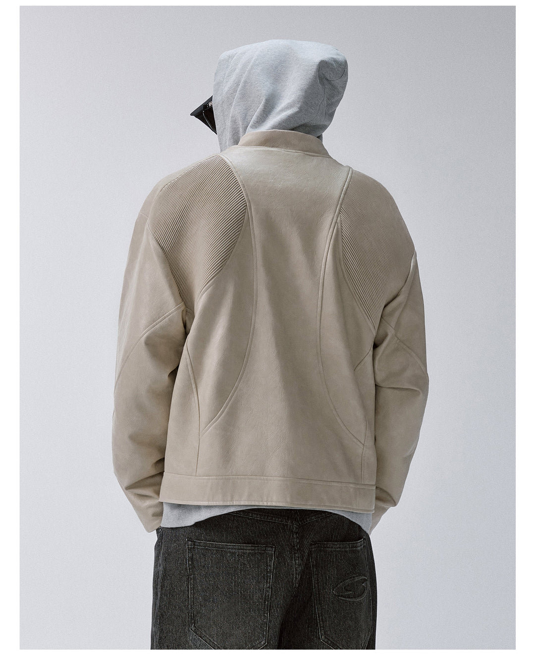 F2CE Patchwork Grain PU Leather Racing Jacket | Face 3 Face