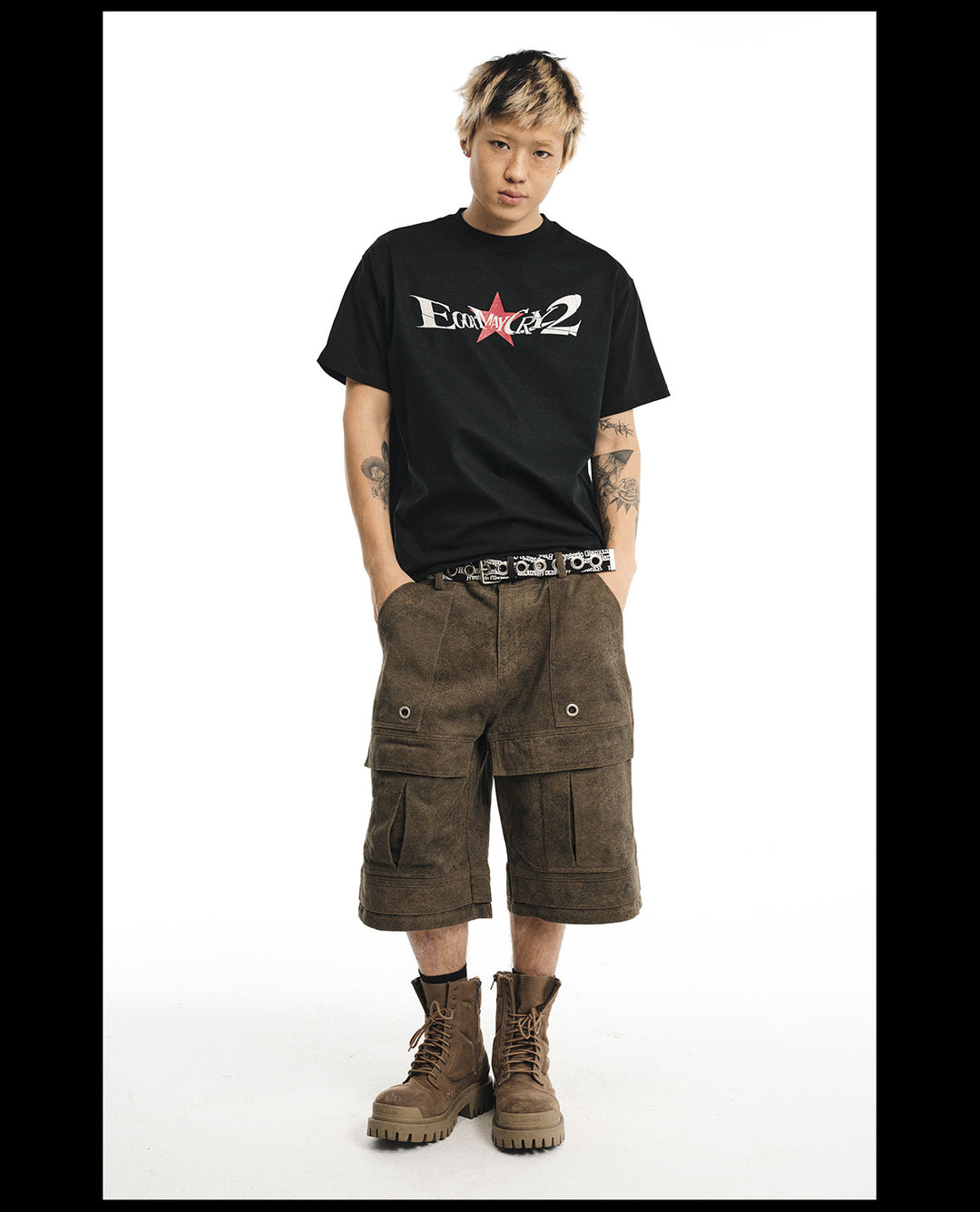 NOVACAM Vintage Letters Star Camouflage Tee | Face 3 Face