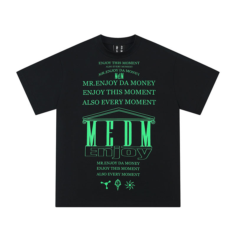 MEDM Letter Full Print Glow In The Dark Tee