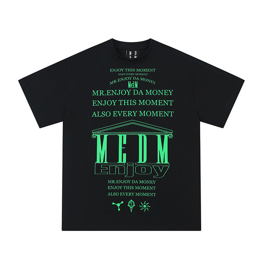 MEDM Letter Full Print Glow In The Dark Tee