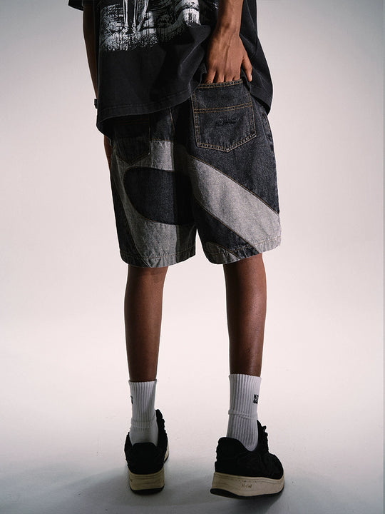 Remedy Wave Graphic Denim Shorts | Face 3 Face