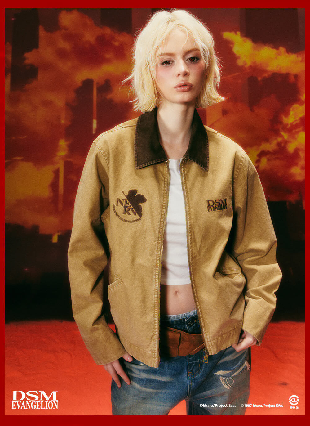 DSM x EVA Shinji and Rei Washed Detroit Jacket | Face 3 Face