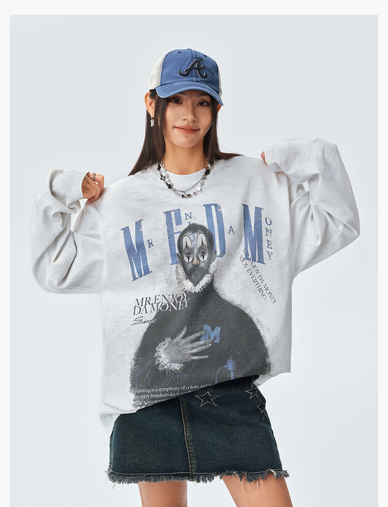 MEDM Clown Oil Painting Long Sleeve Tee | Face 3 Face