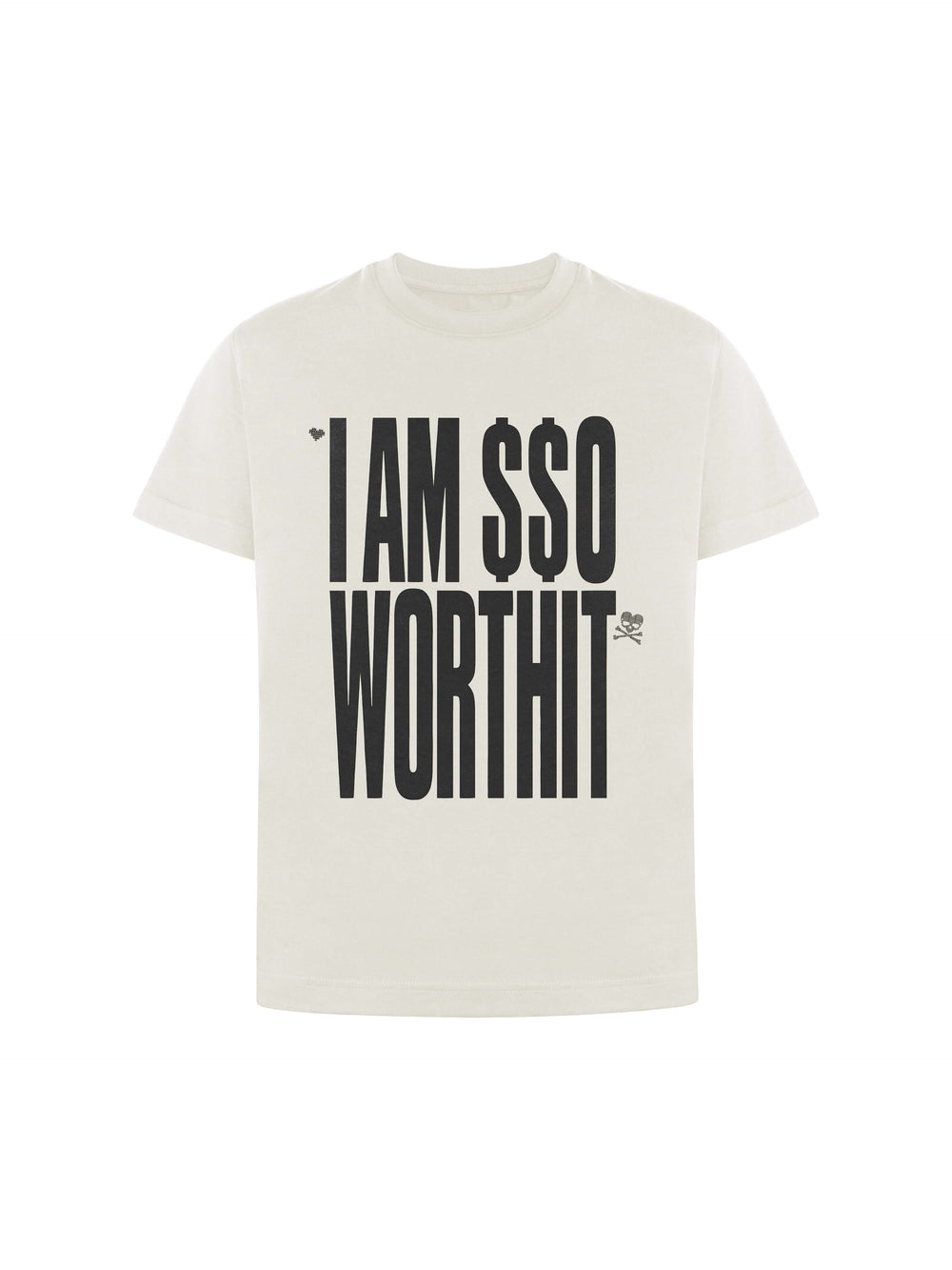 ANTIDOTE Heart and Skull Slogan Print Washed Short Sleeve Tee | Face 3 Face