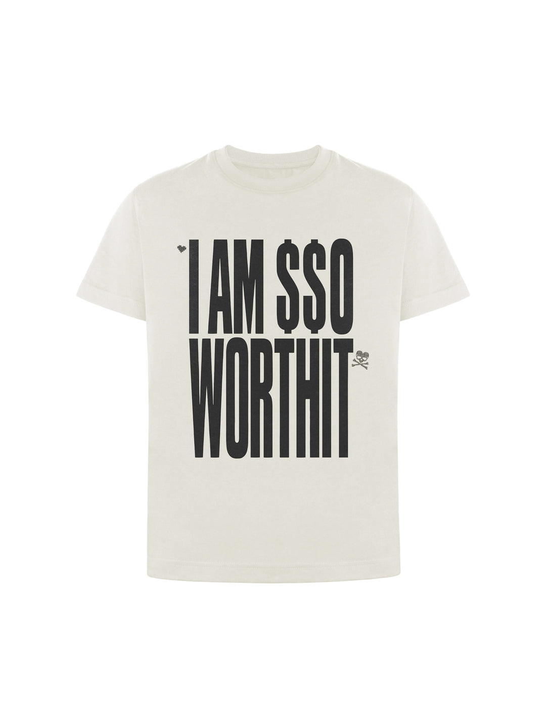 ANTIDOTE Heart and Skull Slogan Print Washed Short Sleeve Tee | Face 3 Face