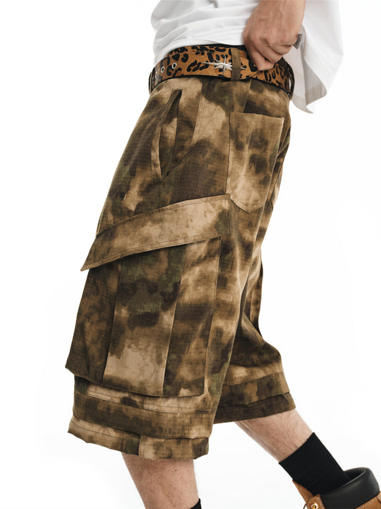 NOVACAM Camouflage Multi-Pocket Baggy Cargo Shorts | Face 3 Face