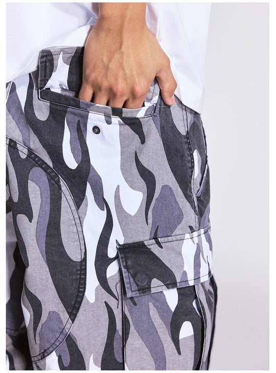Remedy Flame Camouflage Work Cargo Shorts | Face 3 Face