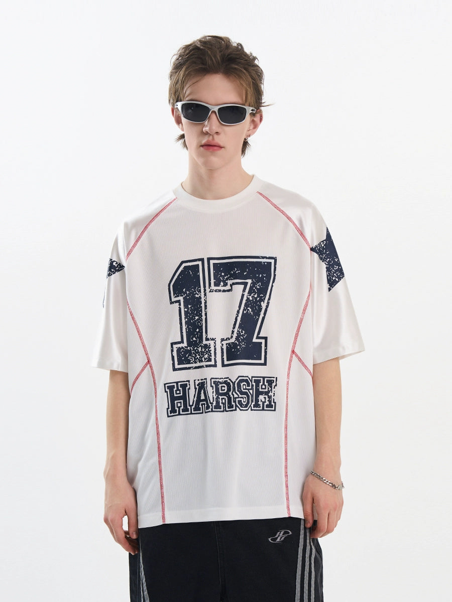 Harsh and Cruel Mesh Panel Raglan Sleeve Boxing Tee