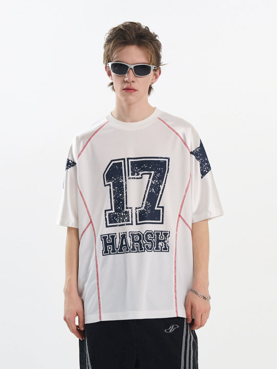 Harsh and Cruel Mesh Panel Raglan Sleeve Boxing Tee