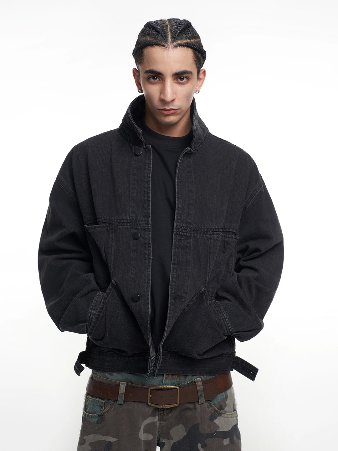 F3F Select Classic Black Washed Denim Jacket | Face 3 Face