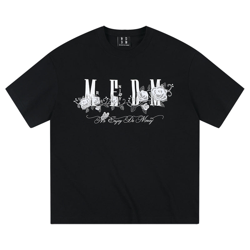 MEDM Beaded Rose Embroidery Logo Tee | Face 3 Face
