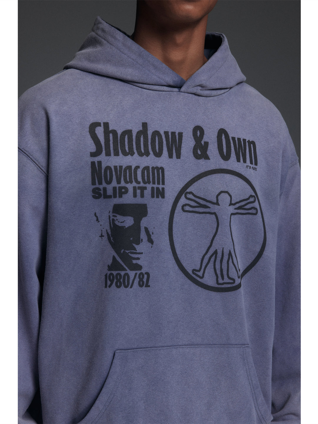 NOVACAM Washed Distressed Black Circle Hoodie | Face 3 Face