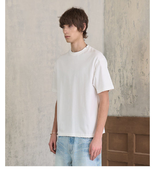 S45 Washed Distressed Letter Print Short Sleeve Tee