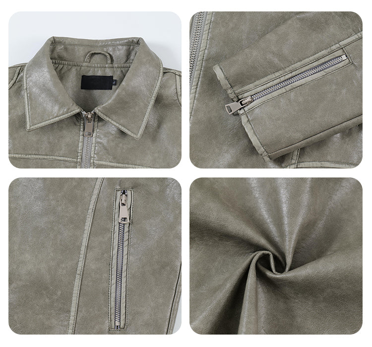 F3F Select Washed Leather Motorcycle Jacket | Face 3 Face