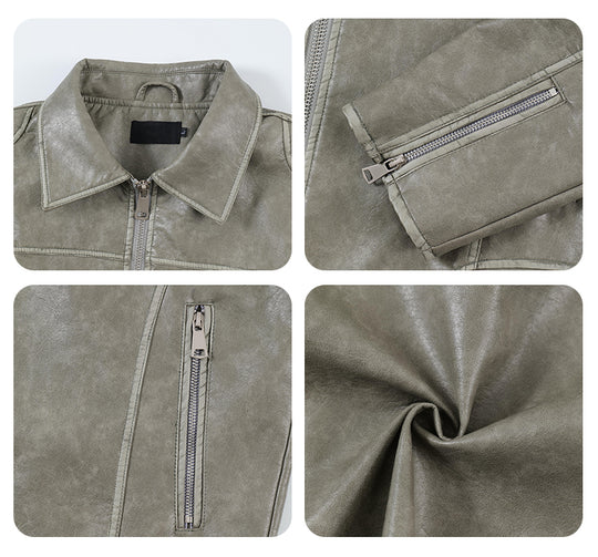 F3F Select Washed Leather Motorcycle Jacket | Face 3 Face