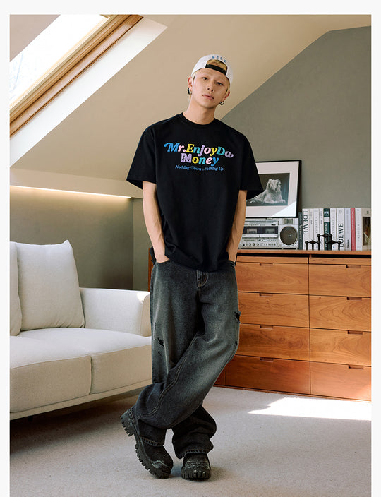 MEDM Multicolor Terry Embroidery Tee | Face 3 Face