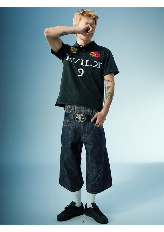 EVILKNIGHT(EK) 3D Cut Rivet Denim Shorts | Face 3 Face