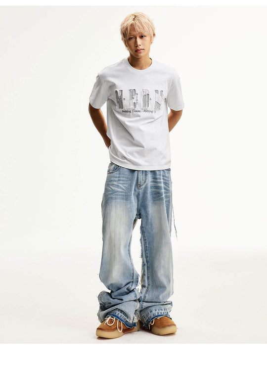 MEDM Distressed Logo Patch Short Sleeve Tee | Face 3 Face