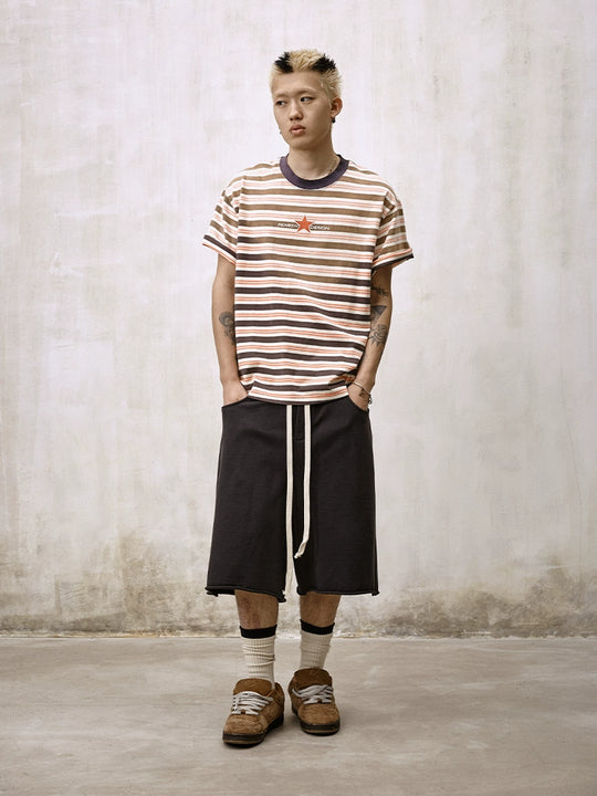 Remedy Washed Striped Star Print Tee | Face 3 Face