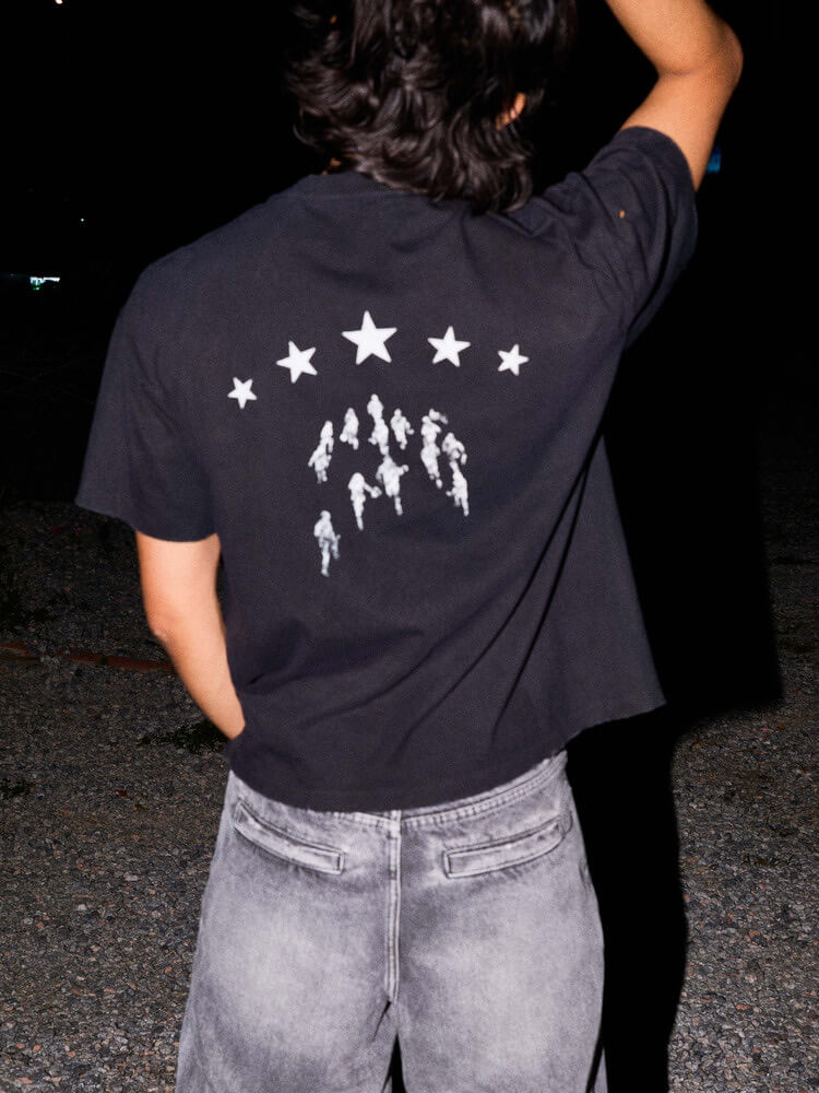 LIBERAFIT Star Graphic Vintage Dyed Distressed Tee | Face 3 Face