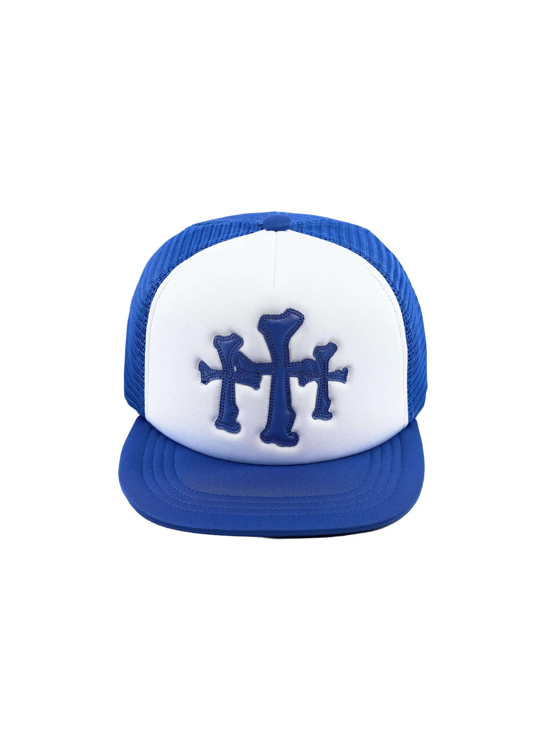 LIBERAFIT Crossbones Leather Patch Trucker Cap | Face 3 Face