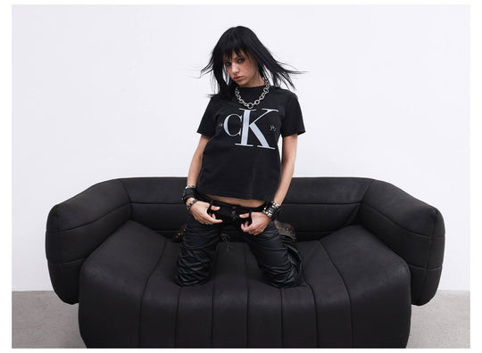ANTIDOTE Slogan Print Washed Short Sleeve Tee | Face 3 Face
