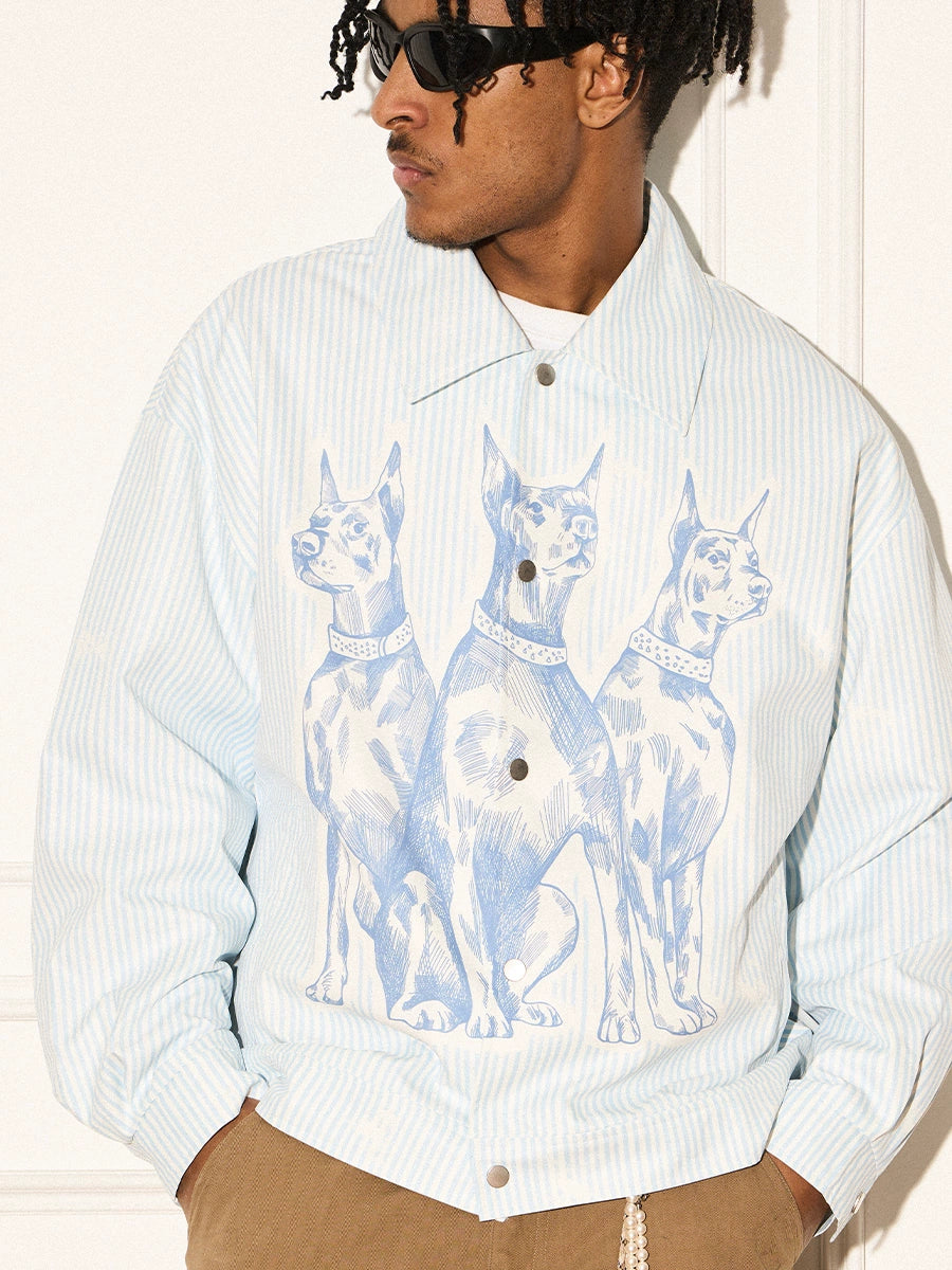 EMPTY REFERENCE Mottled Sketch Doberman Striped Jacket