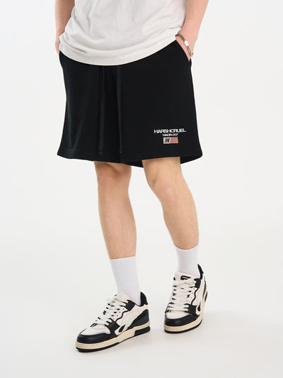 Harsh and Cruel Flag Embroidery Sweat Shorts | Face 3 Face