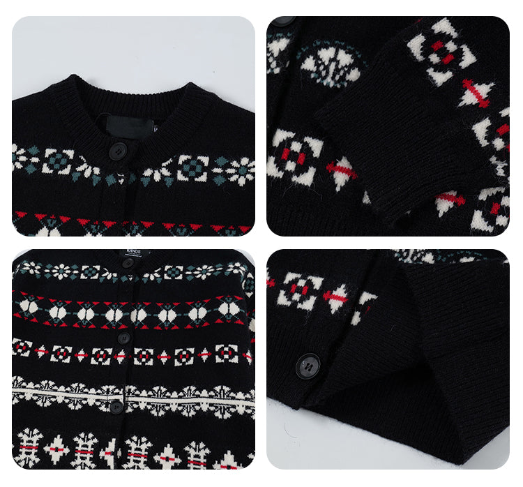 F3F Select Snowflake Button Knit Cardigan | Face 3 Face