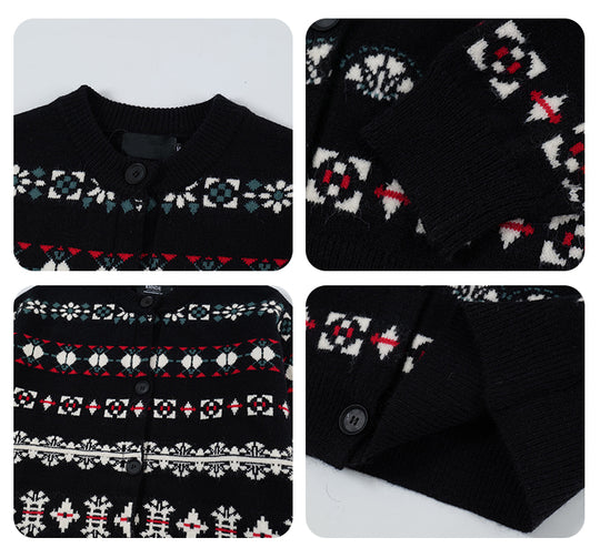 F3F Select Snowflake Button Knit Cardigan | Face 3 Face