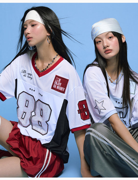 MEDM 88 Numbered Rhinestone Mesh Jersey | Face 3 Face