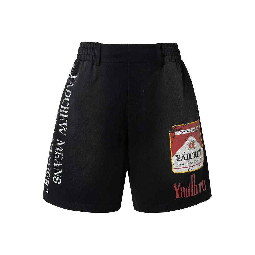 YADcrew Parody Print Washed Sweat Shorts | Face 3 Face