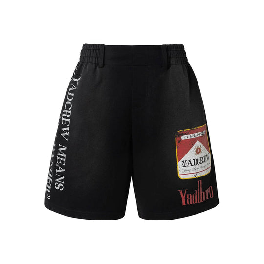 YADcrew Parody Print Washed Sweat Shorts | Face 3 Face