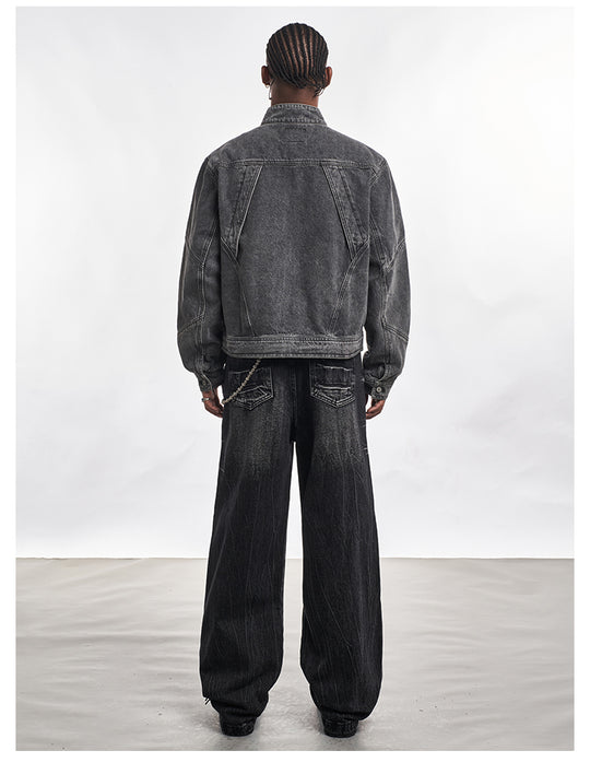 F3F Select Patchwork Washed Denim Short Jacket | Face 3 Face